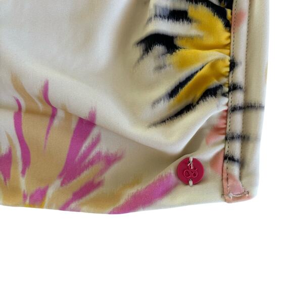 Scotch & Soda White Multicolor Floral Print Halter Tie Bandeau Bikini Top Sz XL - Picture 2 of 5